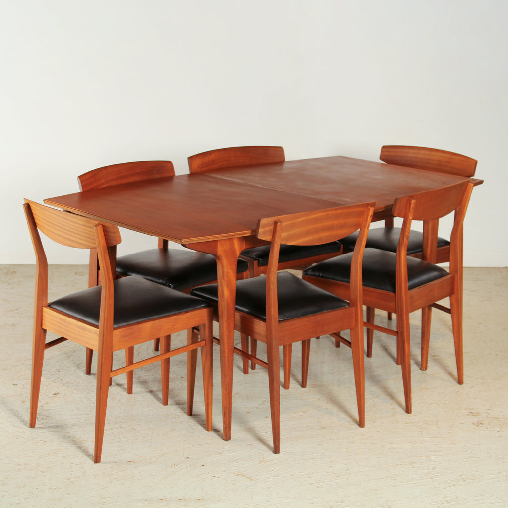 Midcentury Teak & Mahogany Dining Table & 6 Chairs by McIntosh c.1960s