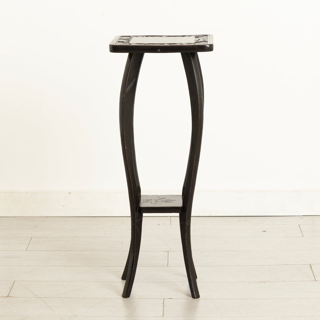 Antique Japanese Hand Carved & Ebonised Plant Stand by Liberty of London c.1920