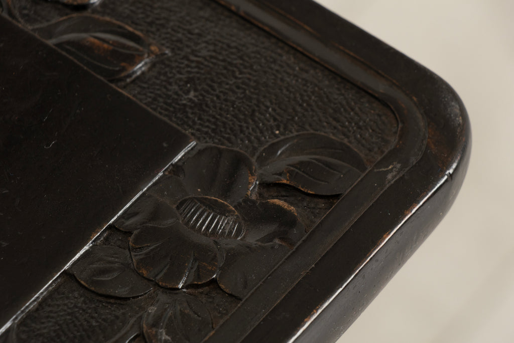 Antique Japanese Hand Carved & Ebonised Plant Stand by Liberty of London c.1920