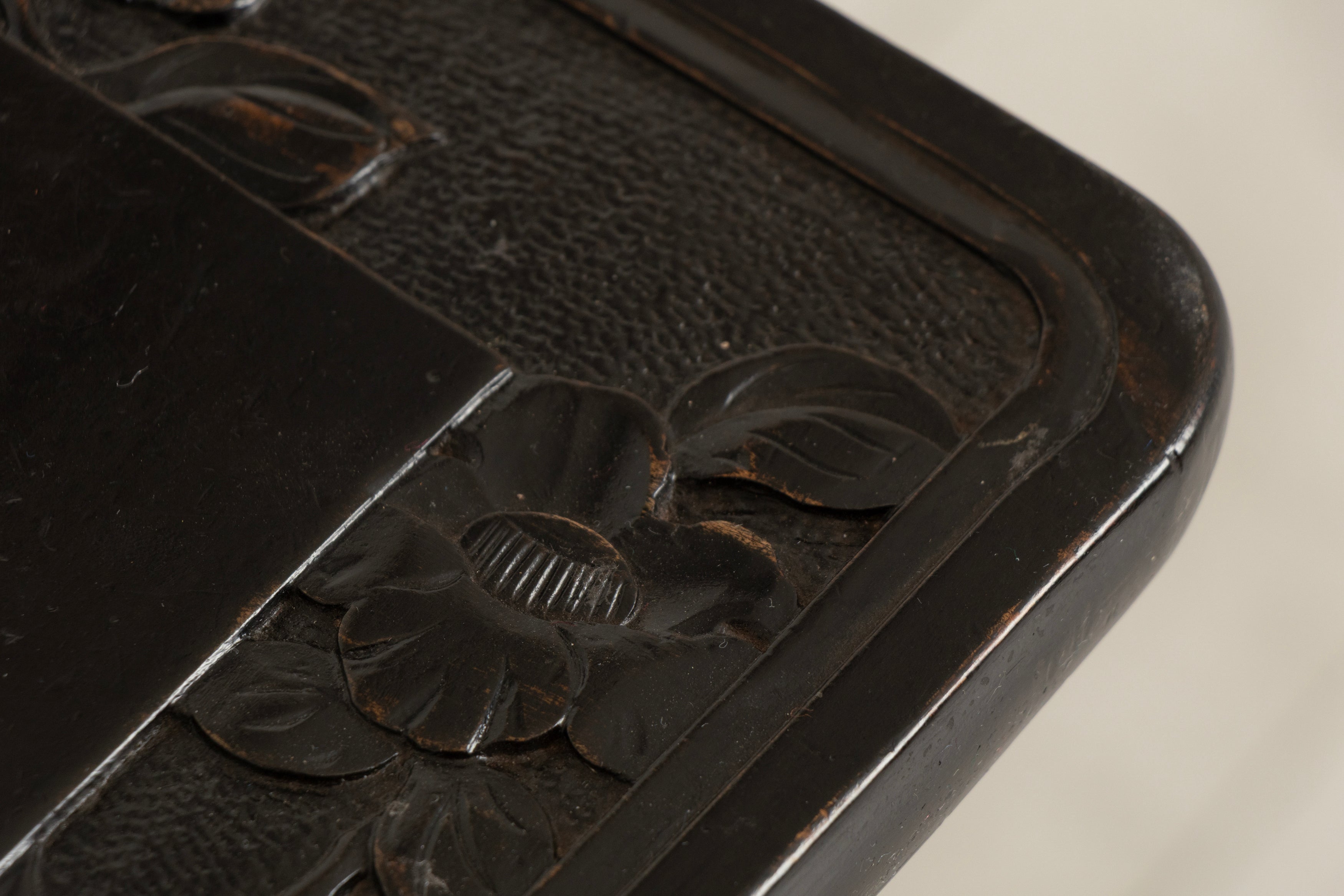 Antique Japanese Hand Carved & Ebonised Plant Stand by Liberty of London c.1920