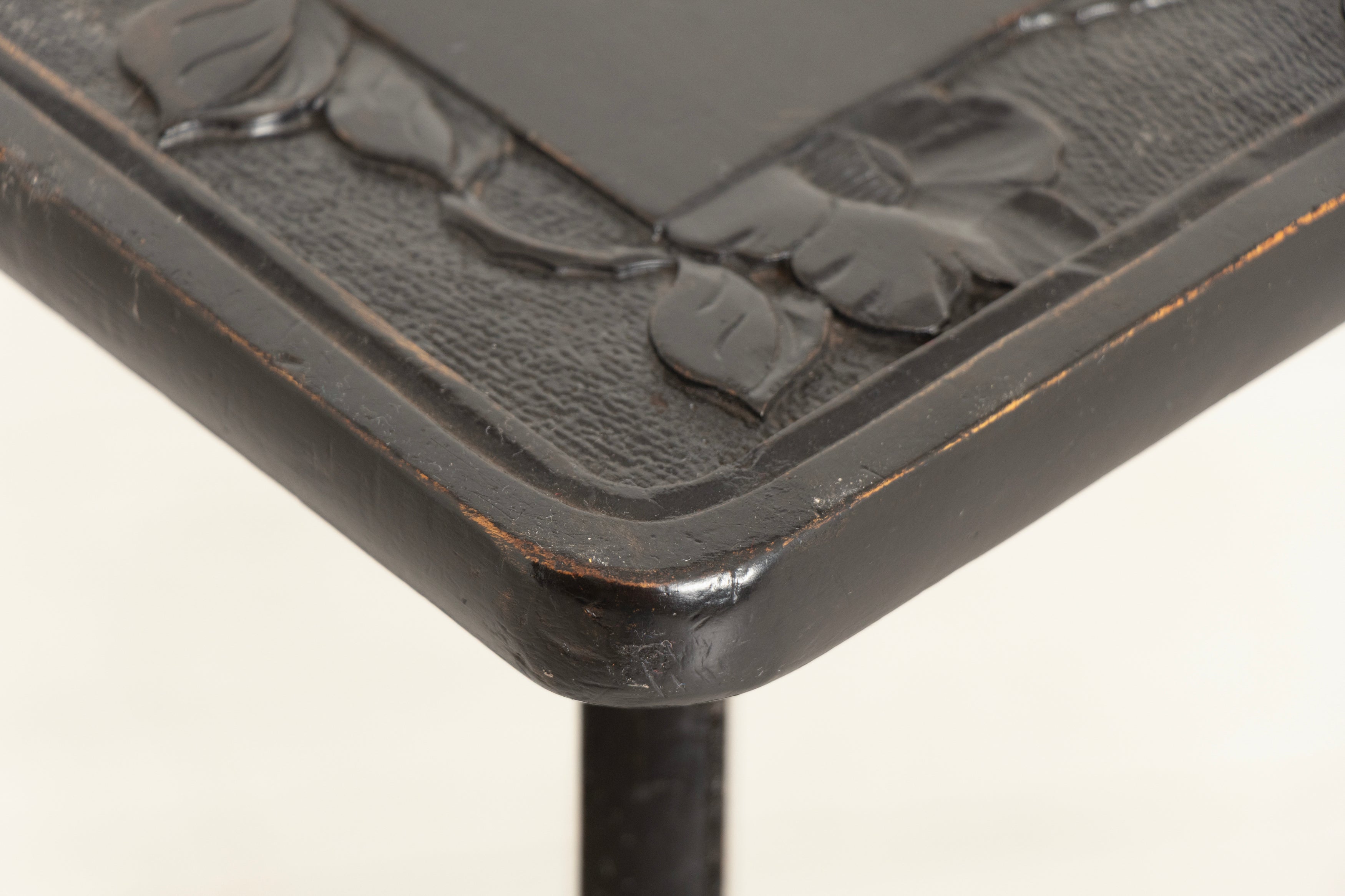Antique Japanese Hand Carved & Ebonised Plant Stand by Liberty of London c.1920