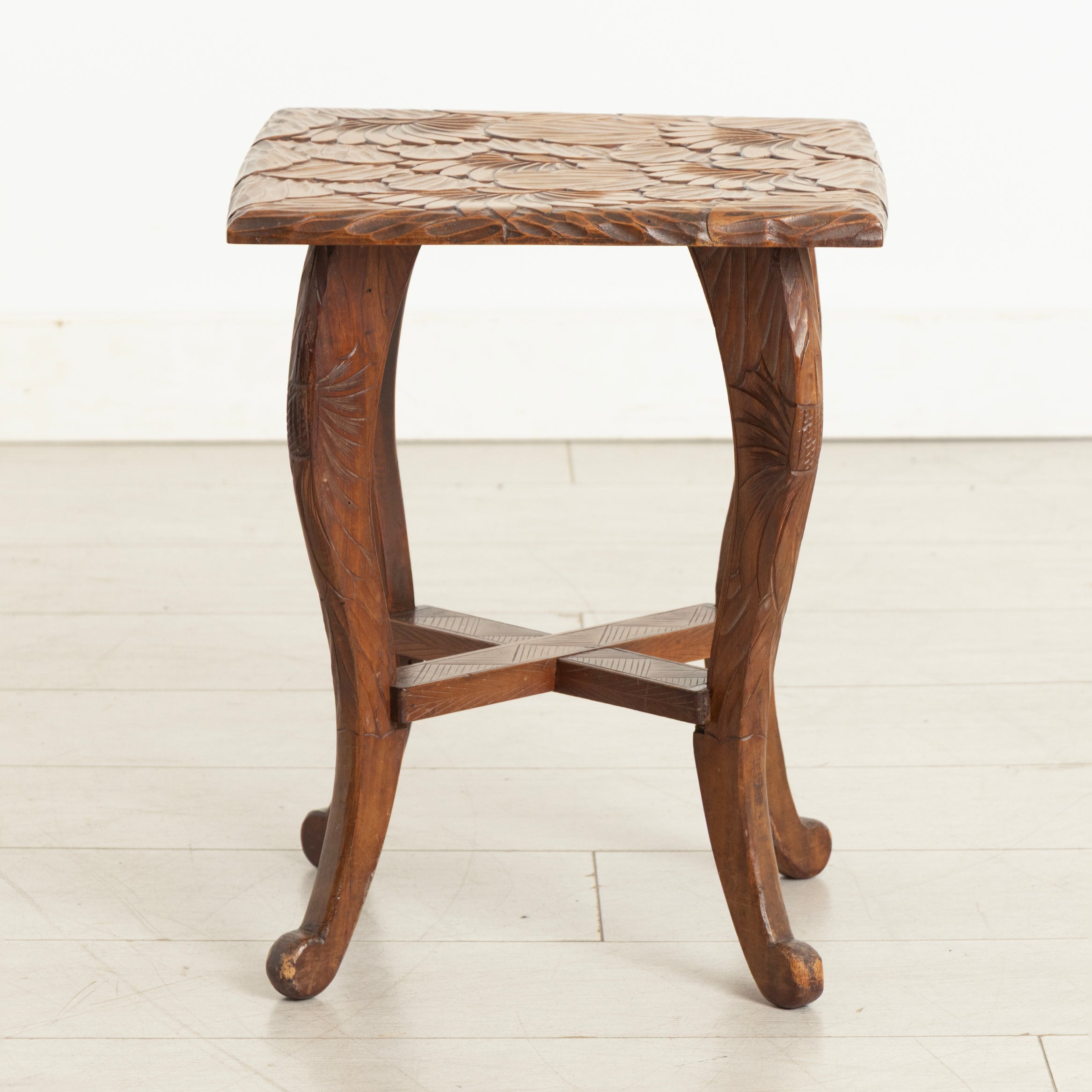 Antique Japanese Hand Carved Side Table by Liberty of London c.1920