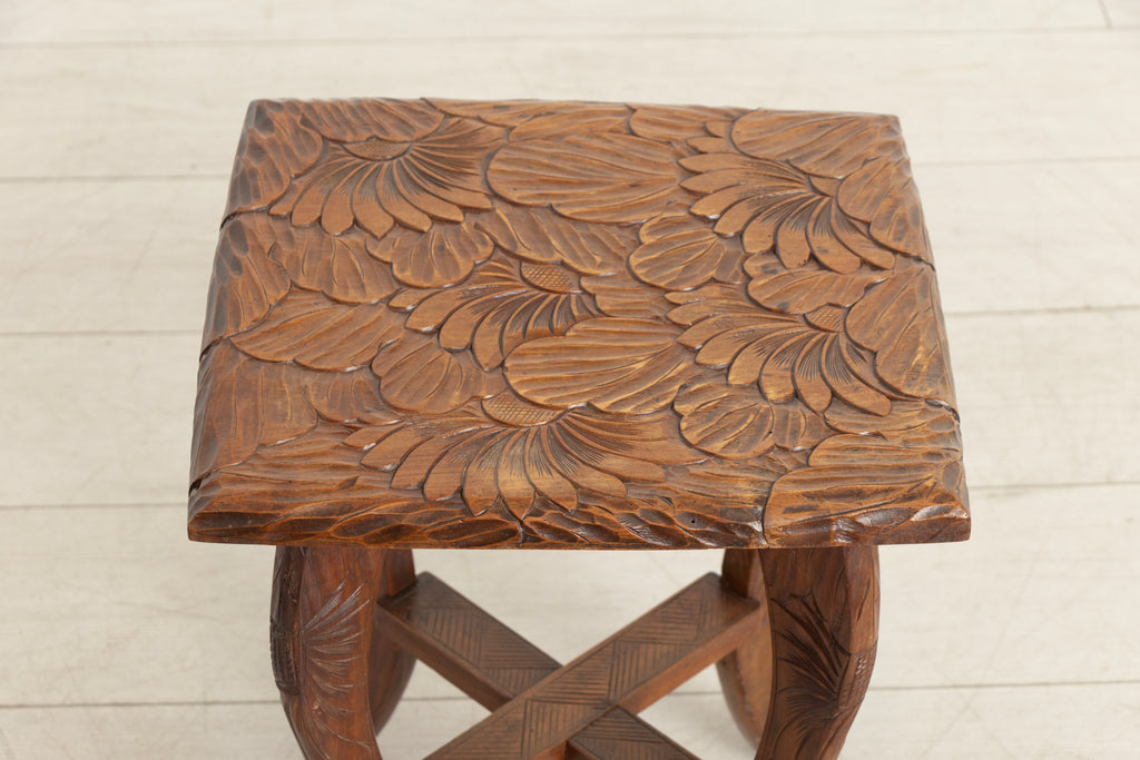 Antique Japanese Hand Carved Side Table by Liberty of London c.1920