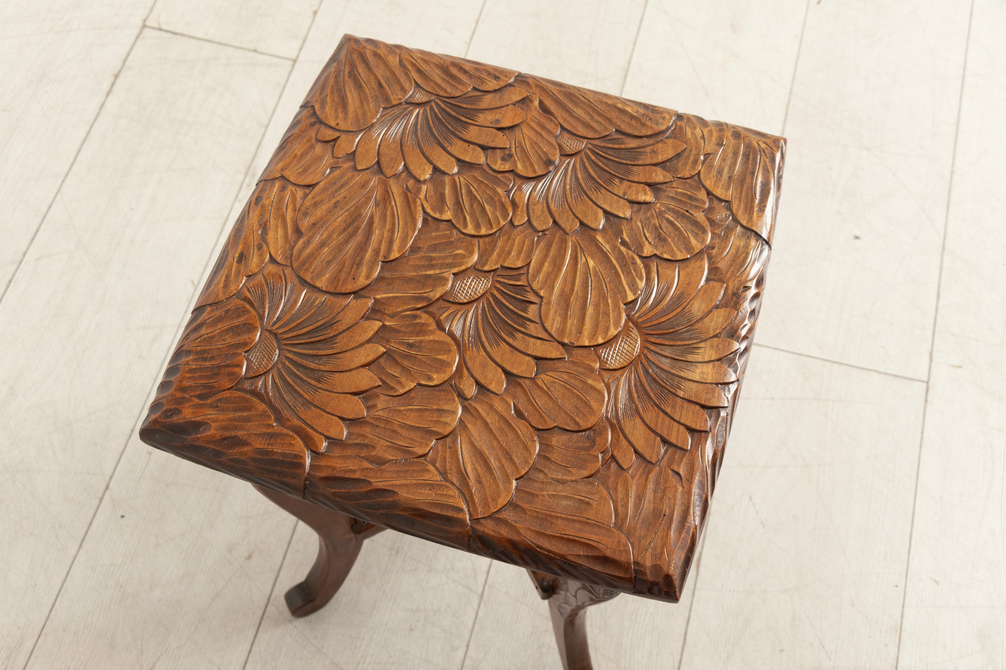 Antique Japanese Hand Carved Side Table by Liberty of London c.1920
