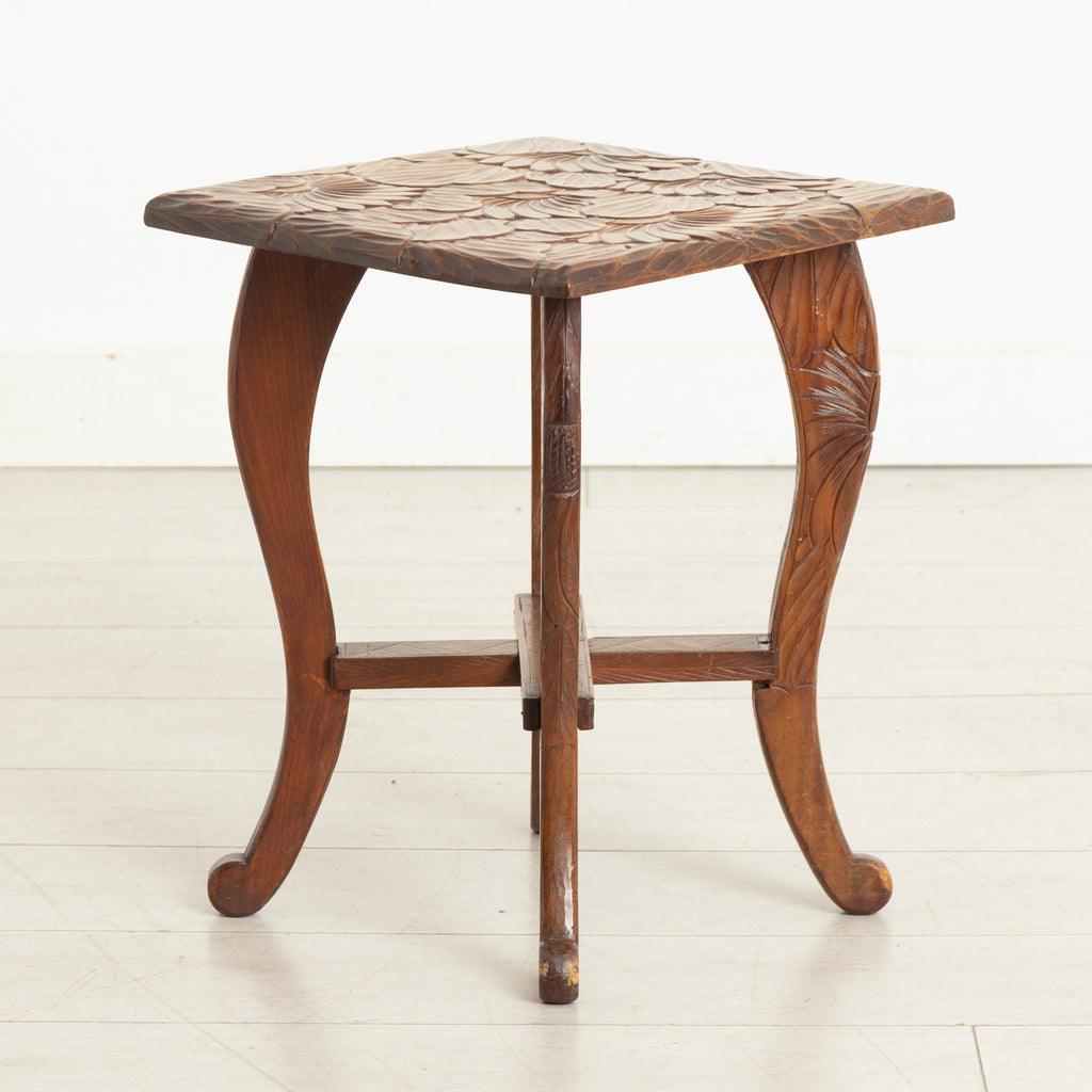 Antique Japanese Hand Carved Side Table by Liberty of London c.1920