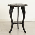 Antique Japanese Two Tier Ebonised & Hand Carved Side Table by Liberty of London c.1920