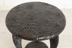Antique Japanese Two Tier Ebonised & Hand Carved Side Table by Liberty of London c.1920