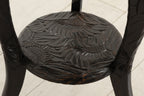 Antique Japanese Two Tier Ebonised & Hand Carved Side Table by Liberty of London c.1920