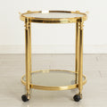 Brass & Smoked Glass Trolley on Casters c.1975