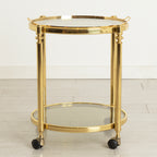 Brass & Smoked Glass Trolley on Casters c.1975