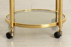 Brass & Smoked Glass Trolley on Casters c.1975