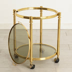Brass & Smoked Glass Trolley on Casters c.1975