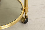 Brass & Smoked Glass Trolley on Casters c.1975