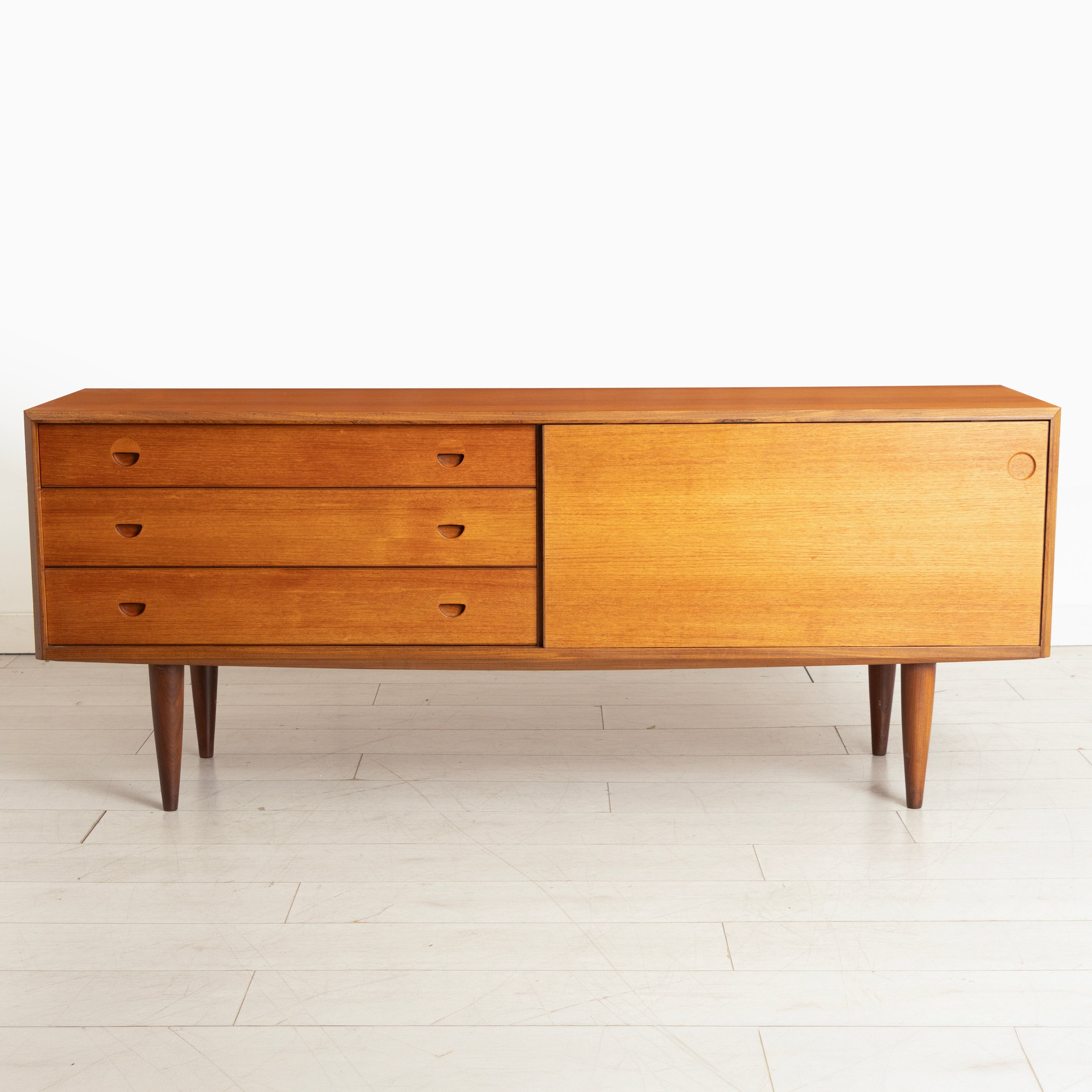 Danish Midcentury Sideboard in Teak with Recessed Handles c.1965