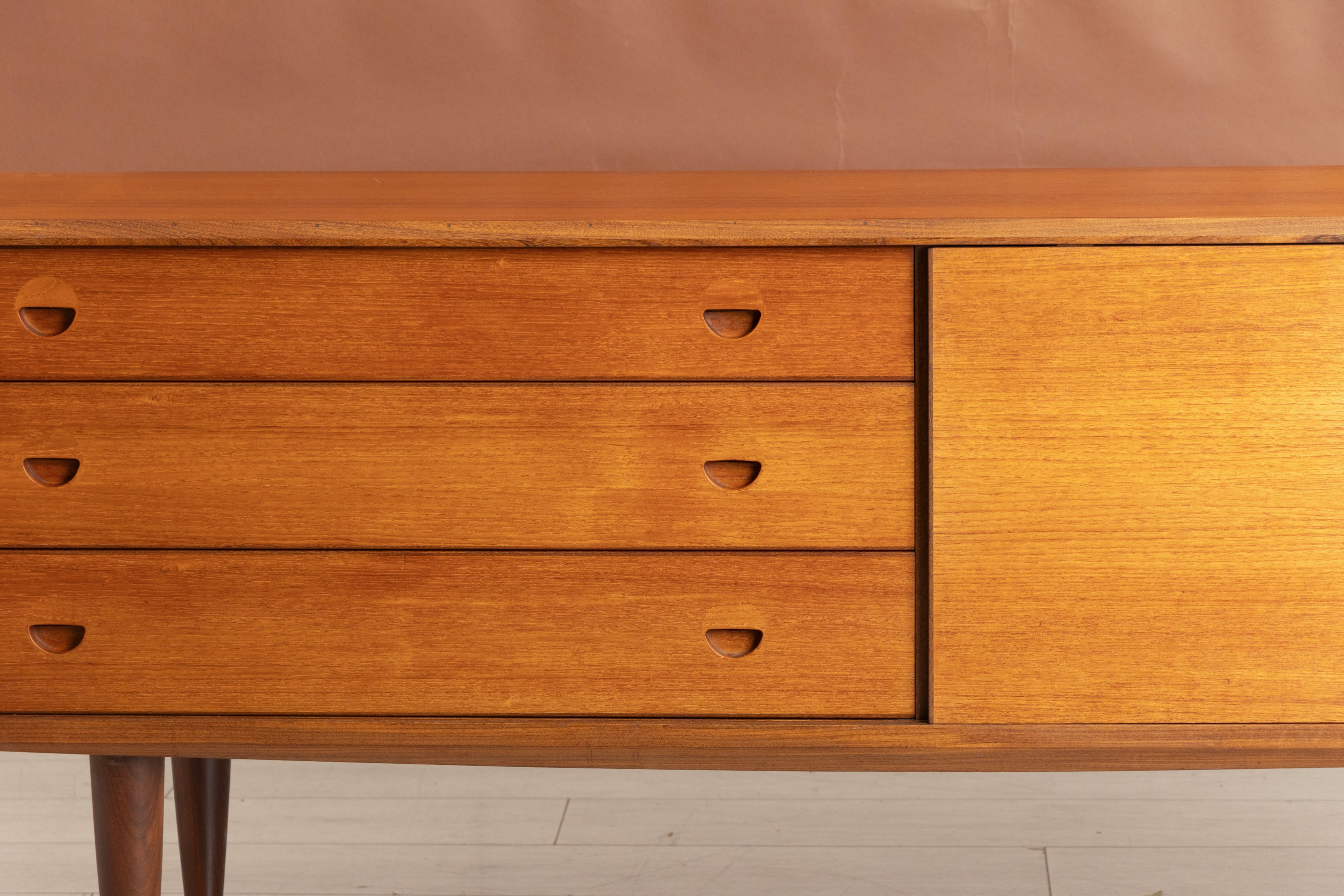 Danish Midcentury Sideboard in Teak with Recessed Handles c.1965