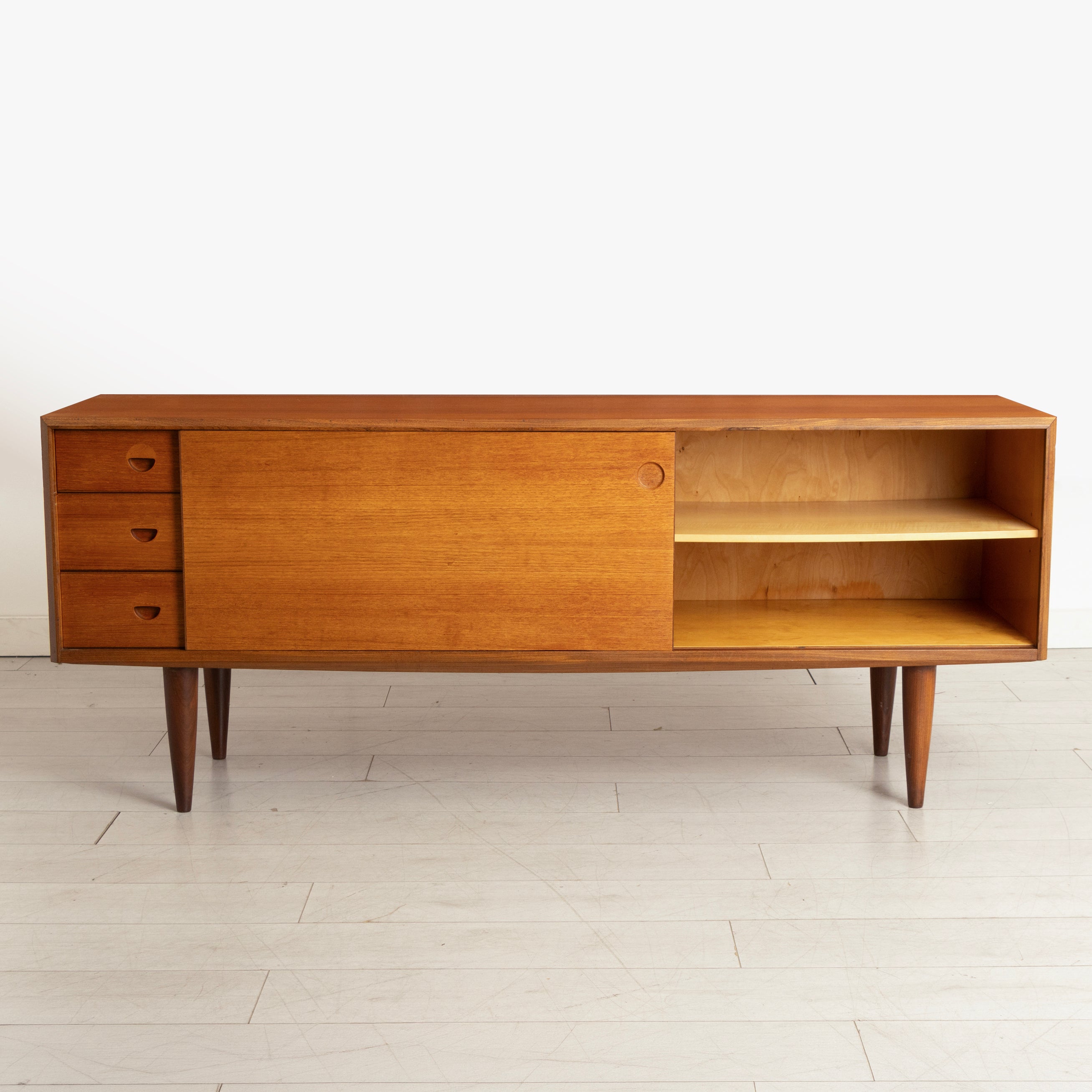 Danish Midcentury Sideboard in Teak with Recessed Handles c.1965