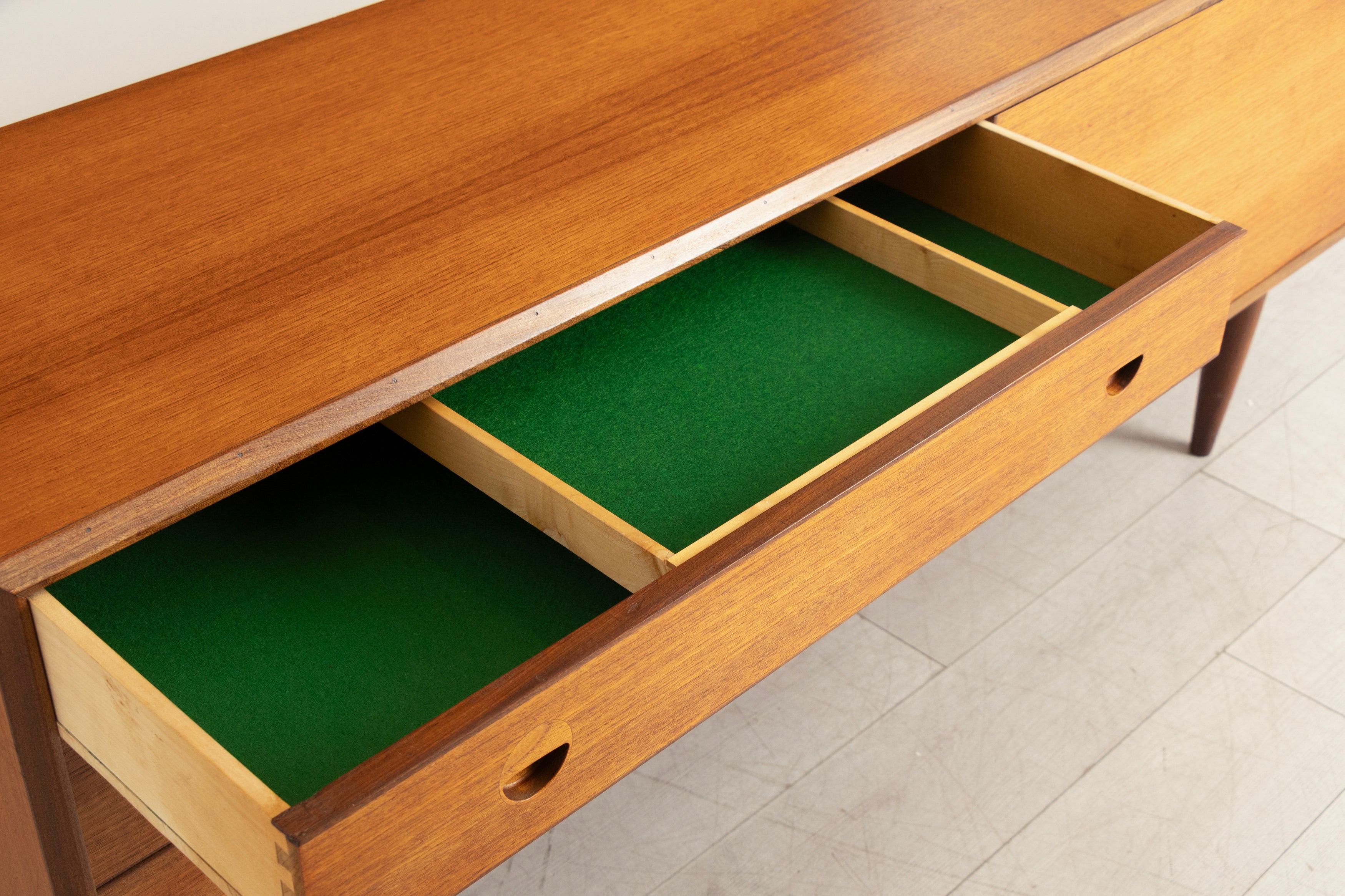 Danish Midcentury Sideboard in Teak with Recessed Handles c.1965