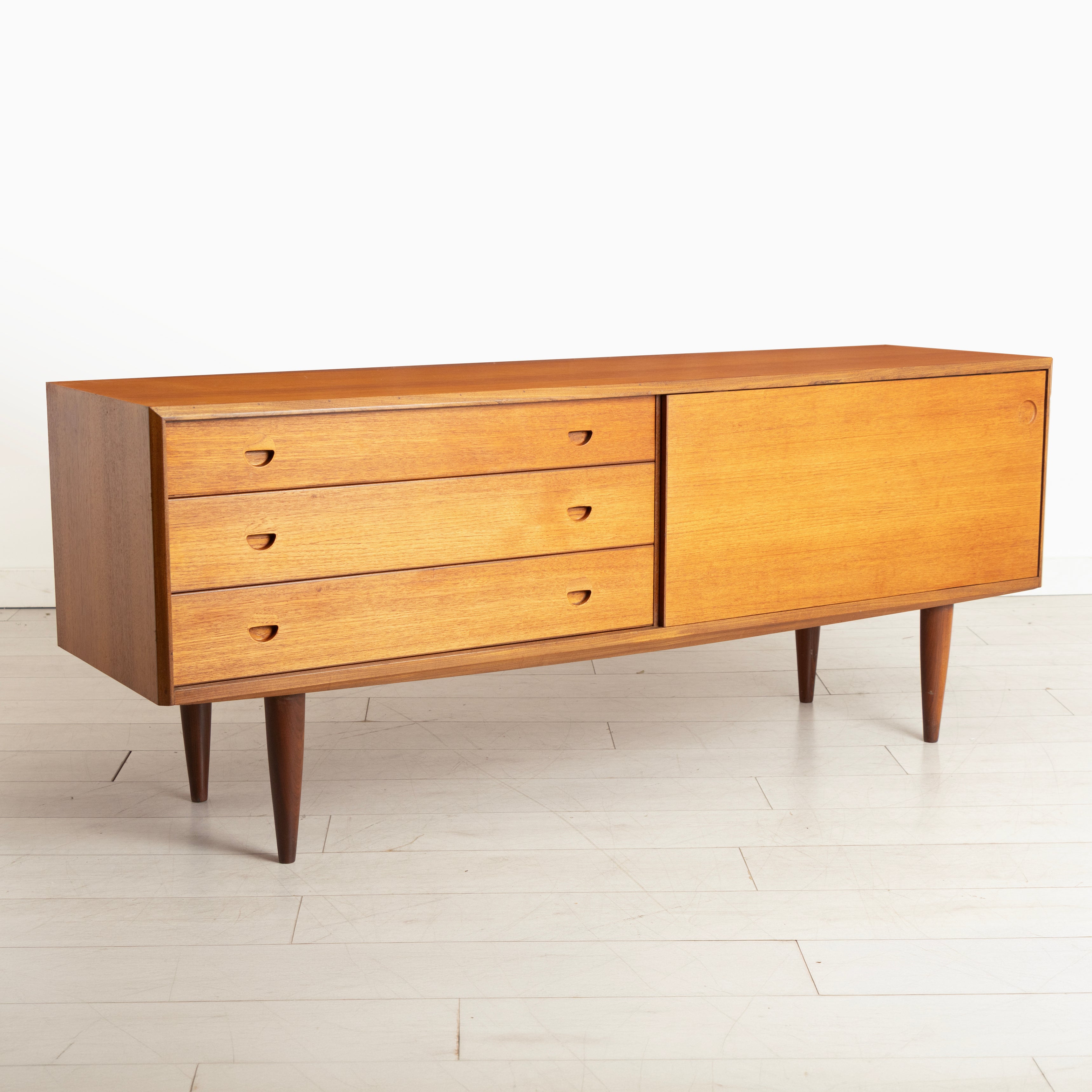 Danish Midcentury Sideboard in Teak with Recessed Handles c.1965