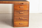 Large Mahogany Desk by Waring & Gillow c.1955, with Newly Fitted Black Leather Top