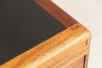 Large Mahogany Desk by Waring & Gillow c.1955, with Newly Fitted Black Leather Top