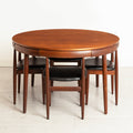 Midcentury Danish Extending Teak Dining Table & Four Chairs by Hans Olsen for Frem Rojle c.1965