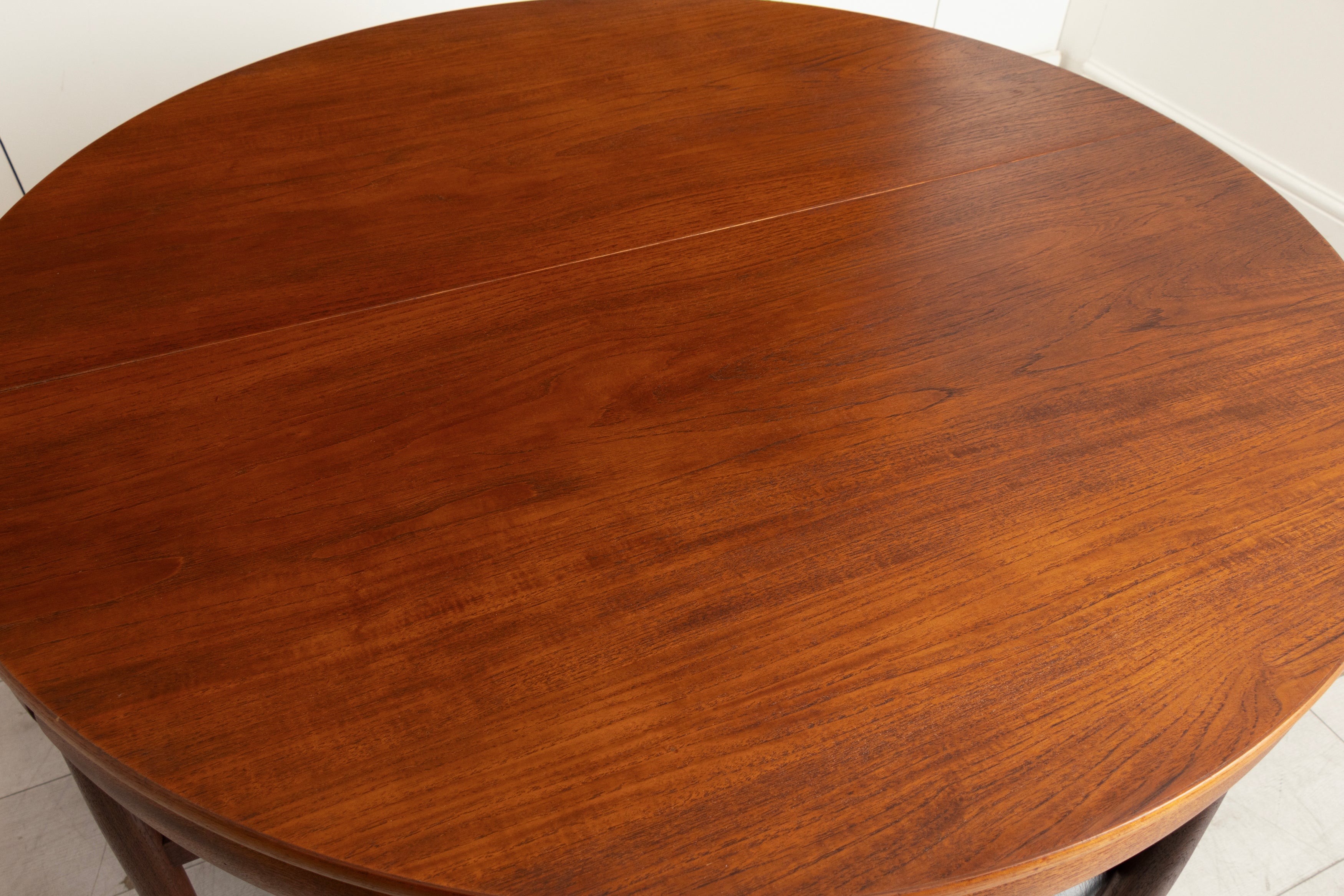 Midcentury Danish Extending Teak Dining Table & Four Chairs by Hans Olsen for Frem Rojle c.1965