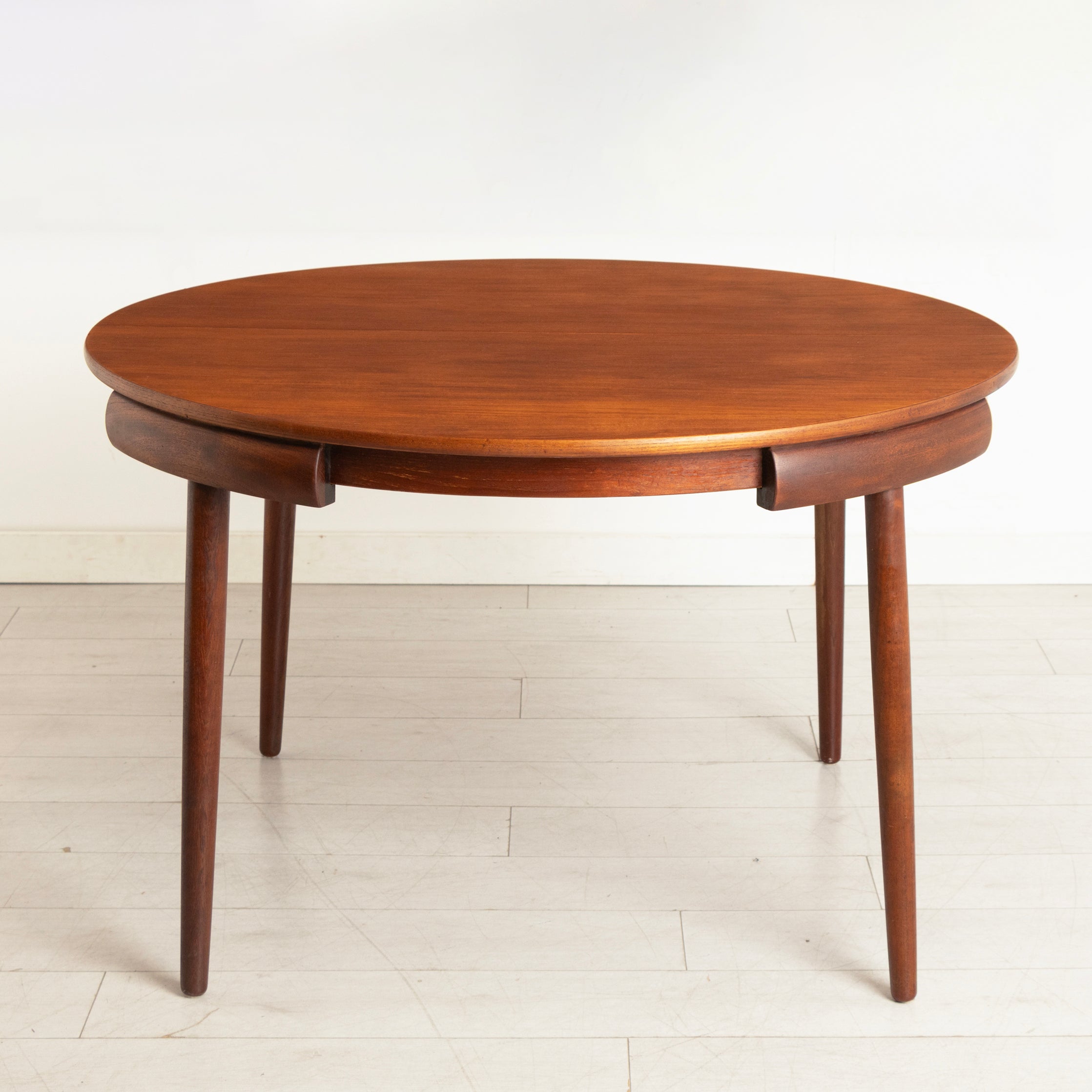Midcentury Danish Extending Teak Dining Table & Four Chairs by Hans Olsen for Frem Rojle c.1965