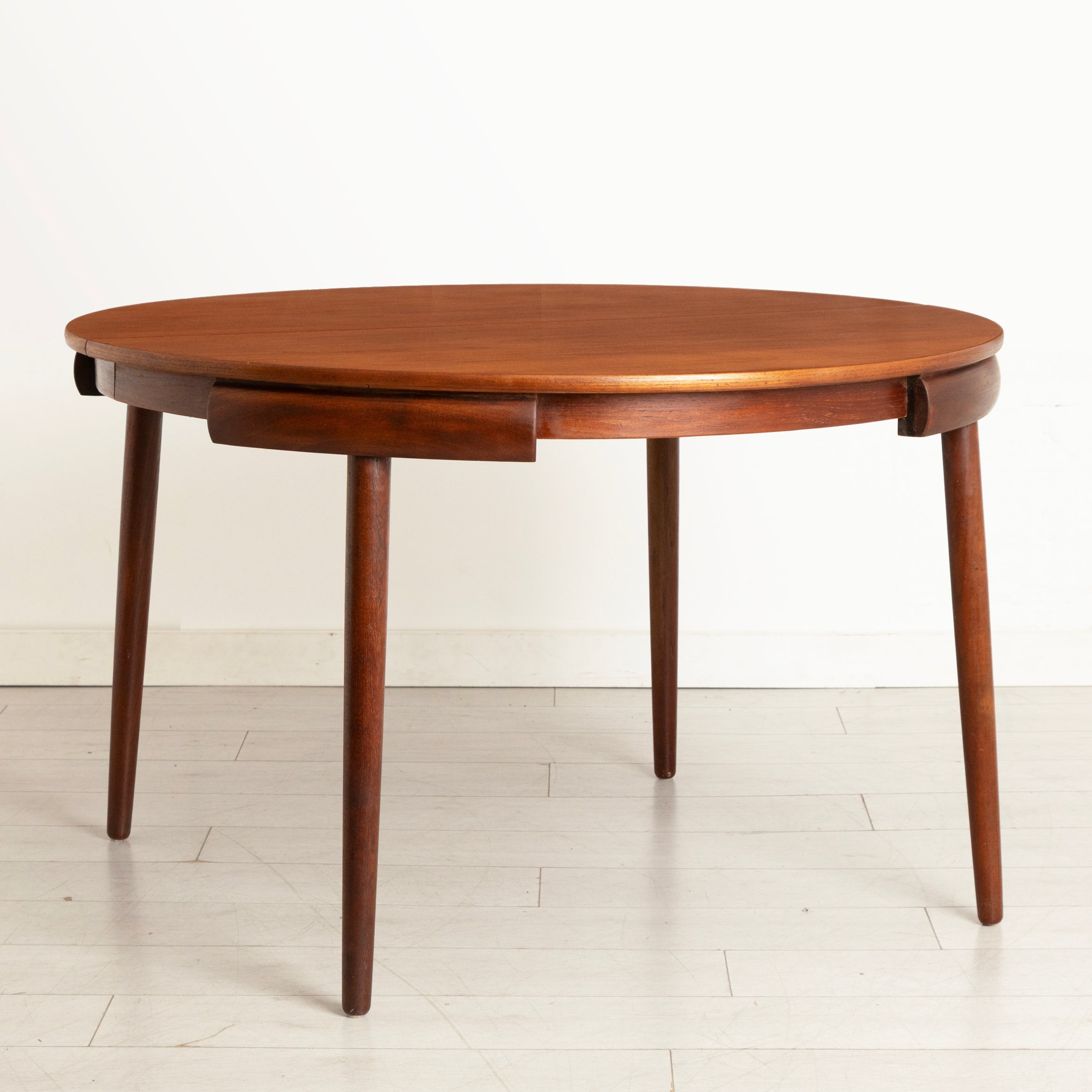 Midcentury Danish Extending Teak Dining Table & Four Chairs by Hans Olsen for Frem Rojle c.1965