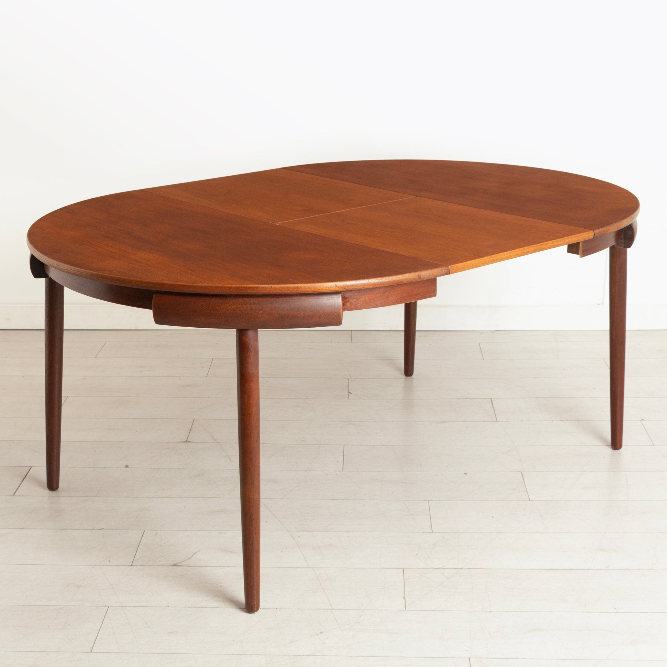 Midcentury Danish Extending Teak Dining Table & Four Chairs by Hans Olsen for Frem Rojle c.1965