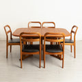 Midcentury Danish Extending Teak Dining Table & Six Chairs by Ansager Mobler c.1965