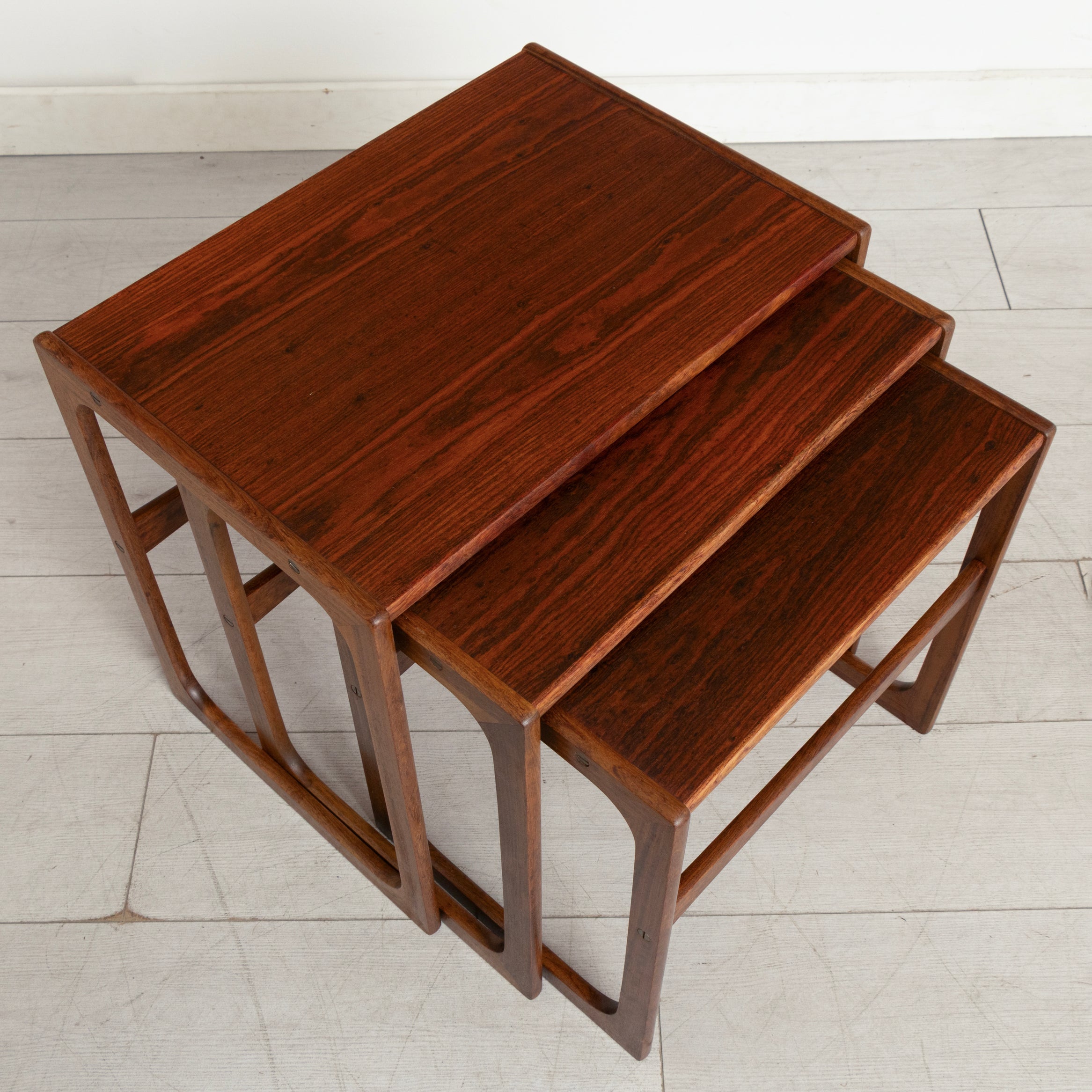 Midcentury Danish Set of Three Nesting Tables by B.R. Gelsted c.1965