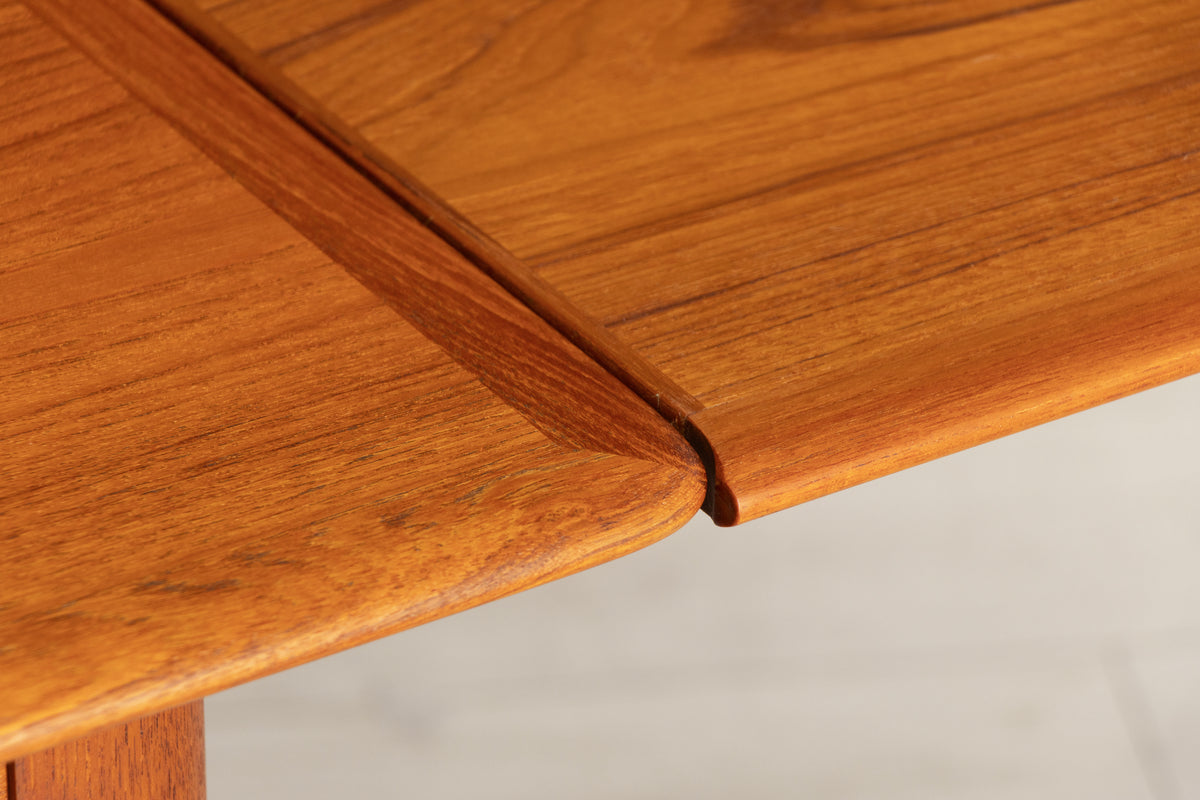 Midcentury Danish Square Extending Dining Table in Teak with Integrated Leaves by Skovmand & Andersen c.1965