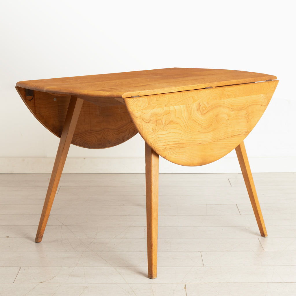 Midcentury Elm & Beech Drop-Leaf Dining Table by Ercol c.1965
