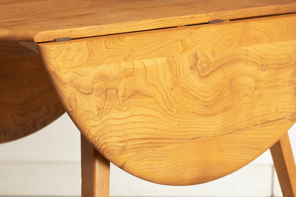 Midcentury Elm & Beech Drop-Leaf Dining Table by Ercol c.1965