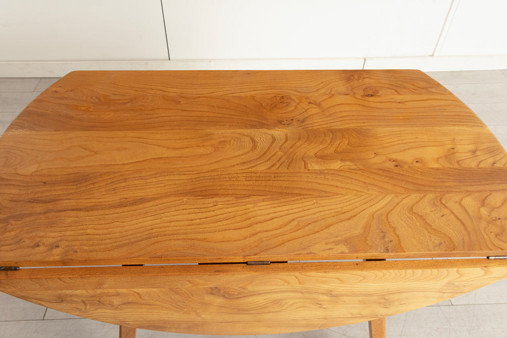 Midcentury Elm & Beech Drop-Leaf Dining Table by Ercol c.1965