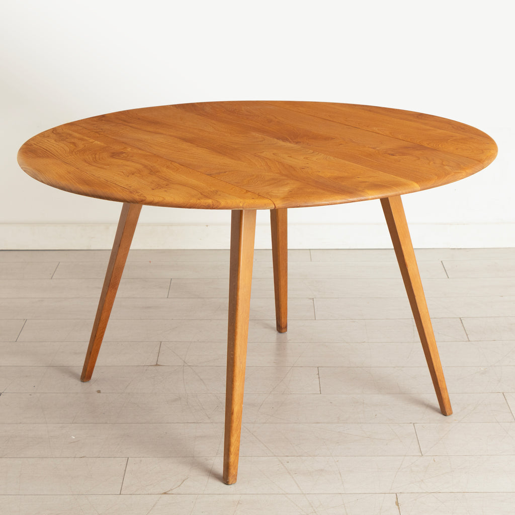 Midcentury Elm & Beech Drop-Leaf Dining Table by Ercol c.1965