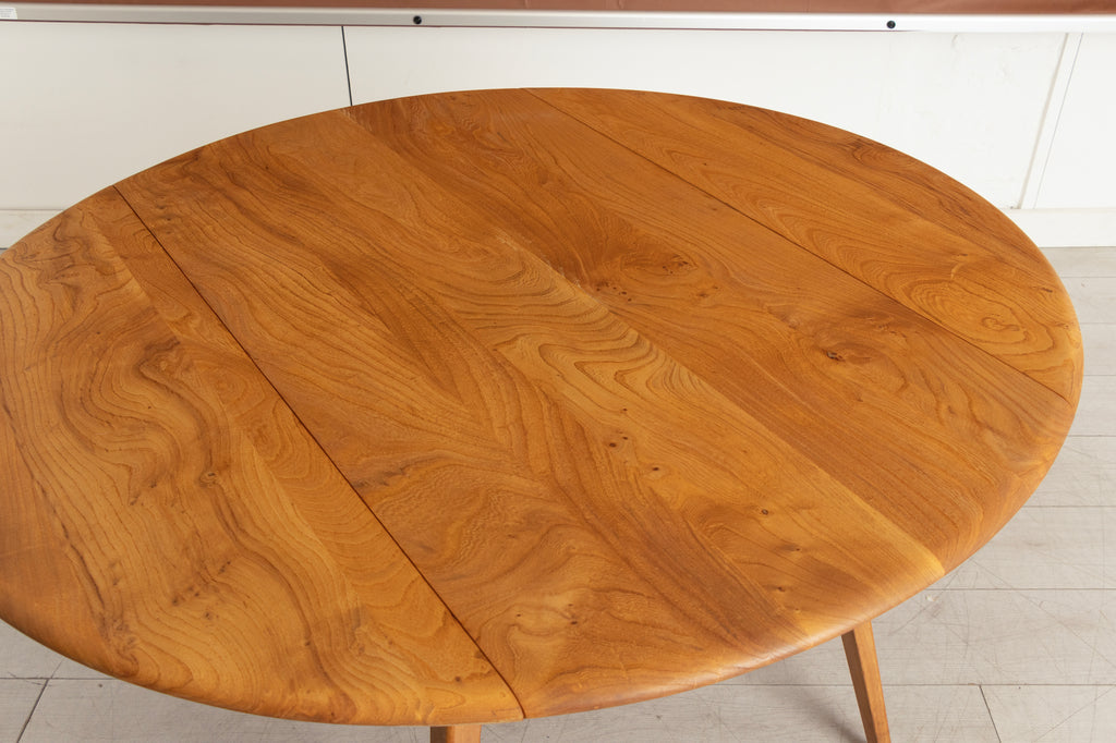 Midcentury Elm & Beech Drop-Leaf Dining Table by Ercol c.1965