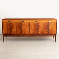 Midcentury Sideboard in Flamed Mahogany by Greaves & Thomas, Stamped 1967
