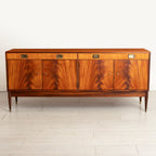 Midcentury Sideboard in Flamed Mahogany by Greaves & Thomas, Stamped 1967