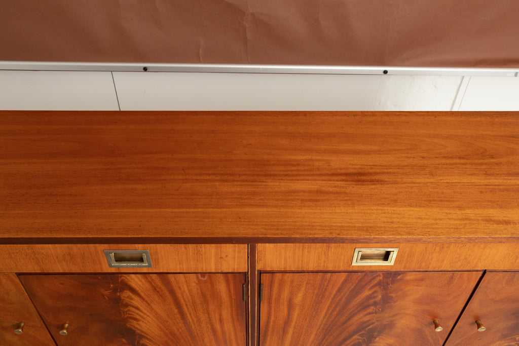 Midcentury Sideboard in Flamed Mahogany by Greaves & Thomas, Stamped 1967