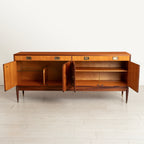 Midcentury Sideboard in Flamed Mahogany by Greaves & Thomas, Stamped 1967