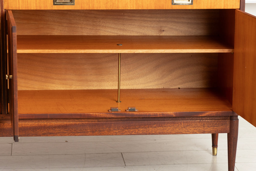 Midcentury Sideboard in Flamed Mahogany by Greaves & Thomas, Stamped 1967