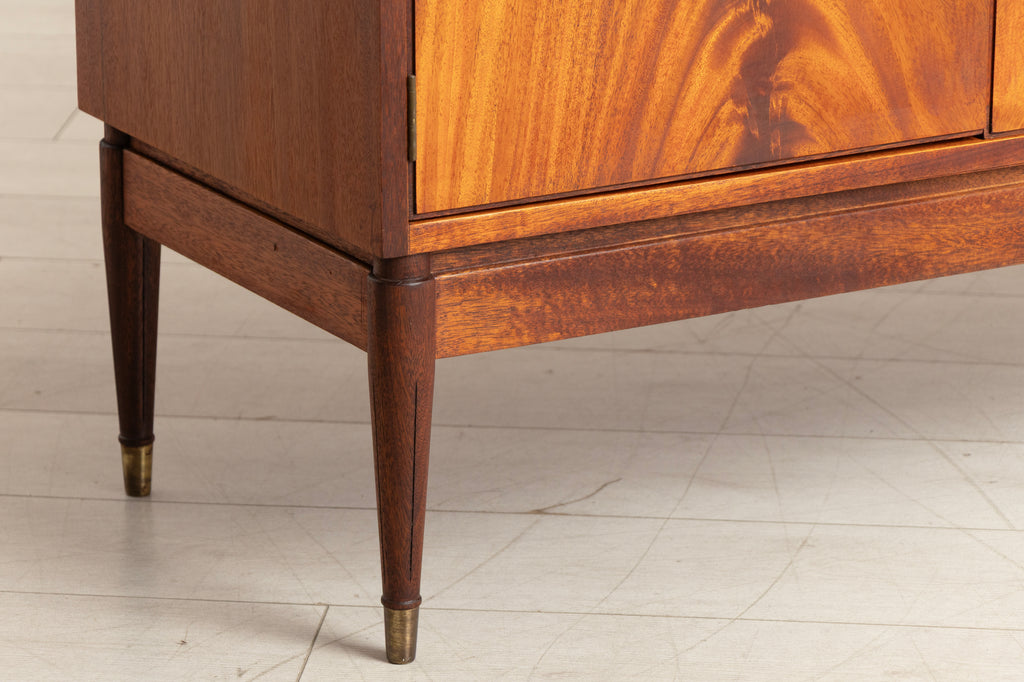 Midcentury Sideboard in Flamed Mahogany by Greaves & Thomas, Stamped 1967