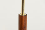Midcentury Teak & Brass Floor Lamp with Cylinder Shade c.1965