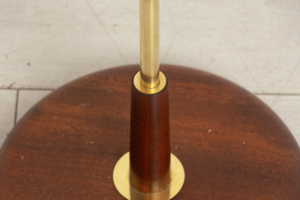 Midcentury Teak & Brass Floor Lamp with Cylinder Shade c.1965