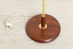Midcentury Teak & Brass Floor Lamp with Cylinder Shade c.1965