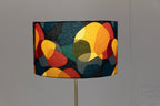 Midcentury Teak & Brass Floor Lamp with Cylinder Shade c.1965