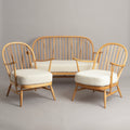 Model 204 Lounge Suite, Sofa & Two Armchairs, in Beech by Ercol c.1965, Newly Reupholstered in Bouclé