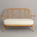Midcentury Model 204 Beech Sofa with Newly Upholstered Bouclé Seat by Ercol c.1965