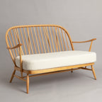 Midcentury Model 204 Beech Sofa with Newly Upholstered Bouclé Seat by Ercol c.1965